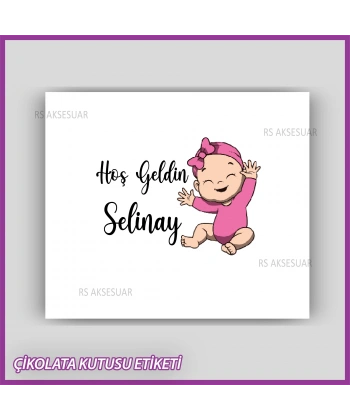 Bebek Çikolatası Kutu Etiketi - Yapışkanlı Sticker -CE205