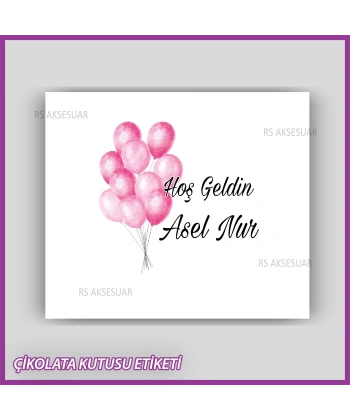 Bebek Çikolatası Kutu Etiketi - Yapışkanlı Sticker -CE206