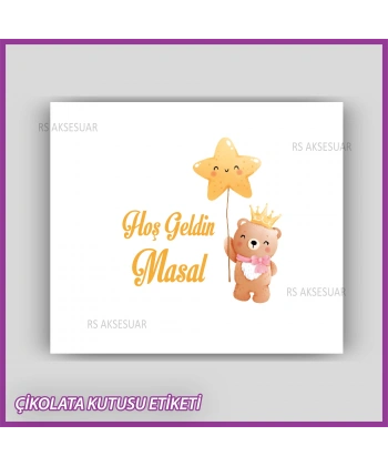 Bebek Çikolatası Kutu Etiketi - Yapışkanlı Sticker -CE207