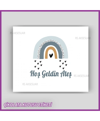 Bebek Çikolatası Kutu Kapak Etiketi - Yapışkanlı Sticker -CE209