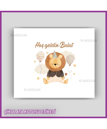 Bebek Çikolatası Kutu Kapak Etiketi - Yapışkanlı Sticker -CE212