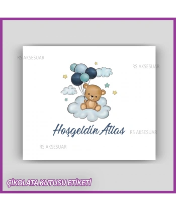 Bebek Çikolatası Kutu Kapak Etiketi - Yapışkanlı Sticker -CE213