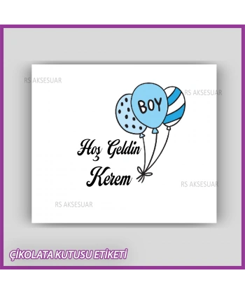 Bebek Çikolatası Kutu Kapak Etiketi - Yapışkanlı Sticker -CE215