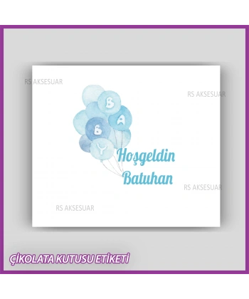 Bebek Çikolatası Kutu Kapak Etiketi - Yapışkanlı Sticker -CE216