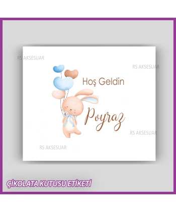 Bebek Çikolatası Kutu Kapak Etiketi - Yapışkanlı Sticker -CE217