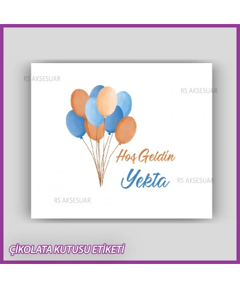 Bebek Çikolatası Kutu Kapak Etiketi - Yapışkanlı Sticker -CE218