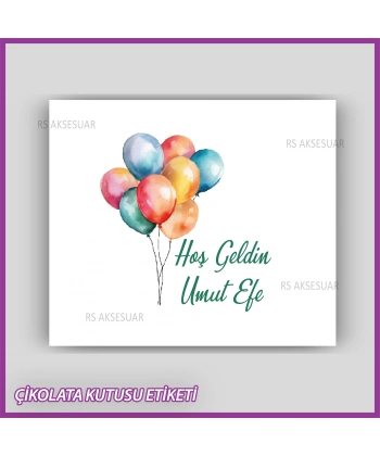 Bebek Çikolatası Kutu Kapak Etiketi - Yapışkanlı Sticker -CE219