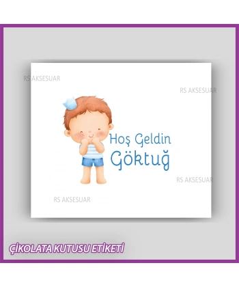 Bebek Çikolatası Kutu Kapak Etiketi - Yapışkanlı Sticker -CE221