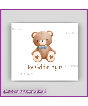 Bebek Çikolatası Kutu Kapak Etiketi - Yapışkanlı Sticker -CE223