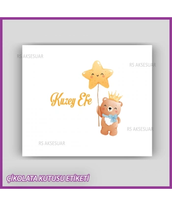 Bebek Çikolatası Kutu Kapak Etiketi - Yapışkanlı Sticker -CE224