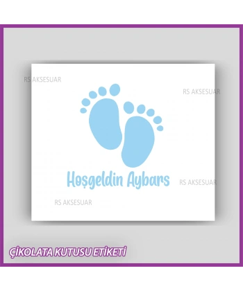 Bebek Çikolatası Kutu Kapak Etiketi - Yapışkanlı Sticker -CE225