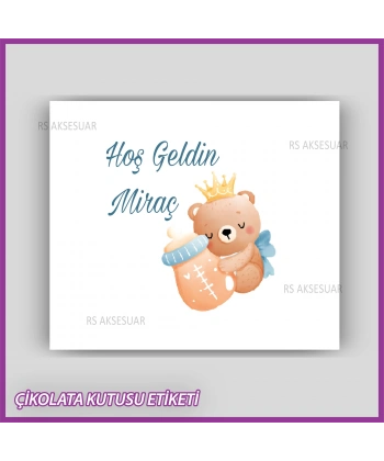 Bebek Çikolatası Kutu Kapak Etiketi - Yapışkanlı Sticker -CE226