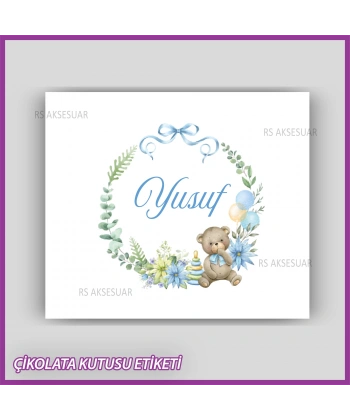 Bebek Çikolatası Kutu Kapak Etiketi - Yapışkanlı Sticker -CE233