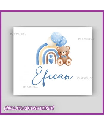 Bebek Çikolatası Kutu Kapak Etiketi - Yapışkanlı Sticker -CE234