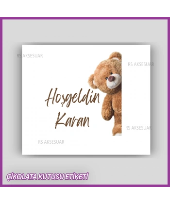 Bebek Çikolatası Kutu Kapak Etiketi - Yapışkanlı Sticker -CE235