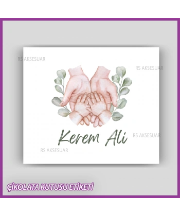 Bebek Çikolatası Kutu Kapak Etiketi - Yapışkanlı Sticker -CE236