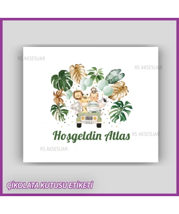 Bebek Çikolatası Kutu Kapak Etiketi - Yapışkanlı Sticker -CE238