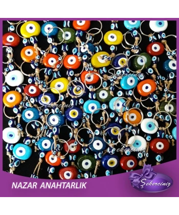 Cam Nazar Boncuğu Anahtarlık - NZ1 (Karışık Renk)