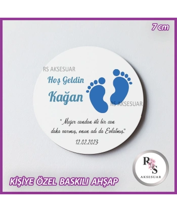 Ayak izi Baskılı Ahşap Bebek Hediyelik -uv16