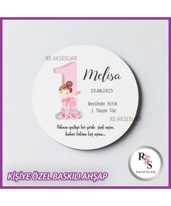 1 Yaş Baskılı Doğum Günü Hediyelik -uv105