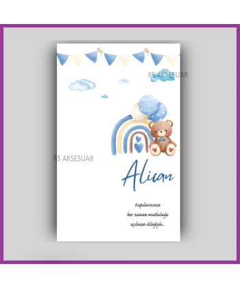 Ayıcık Temalı - Hediyelik Yıldız Anahtarlık İsim Kartı