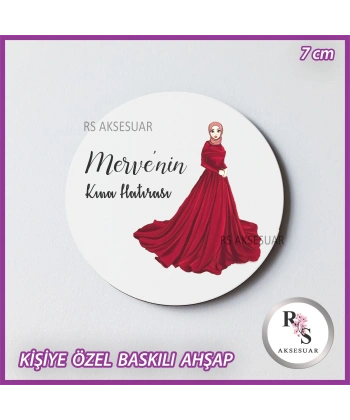 Baskılı Ahşap Nikah-Kına Hediyelik -uv39