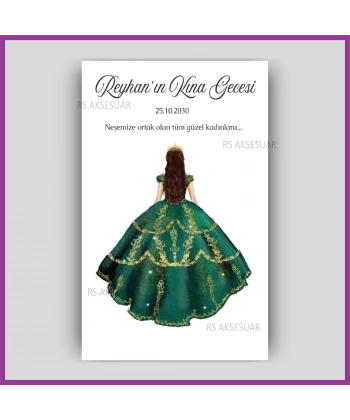 Hediyelik Halay Mendil Kartı - Kına Hatırası