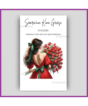 Hediyelik Halay Mendil Kartı - Kına Hatırası