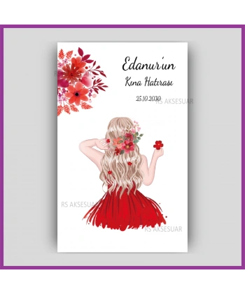 Hediyelik Halay Mendil Kartı - Kına Hatırası