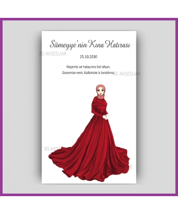 Hediyelik Halay Mendil Kartı - Kına Hatırası