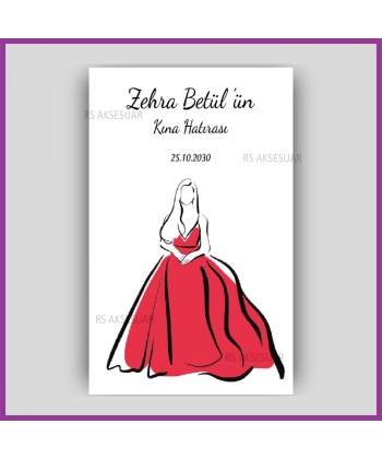 Hediyelik Halay Mendil Kartı - Kına Hatırası