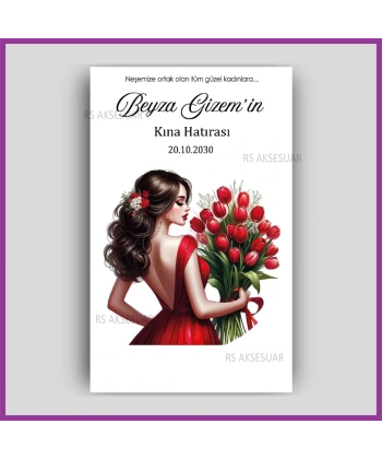 Hediyelik Halay Mendil Kartı - Kına Hatırası