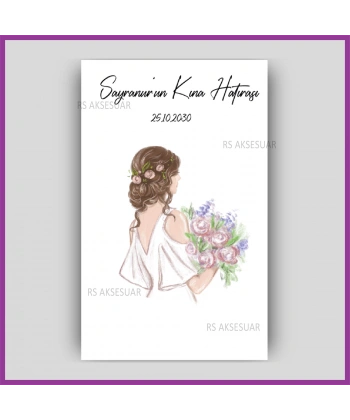 Hediyelik Halay Mendil Kartı - Kına Hatırası