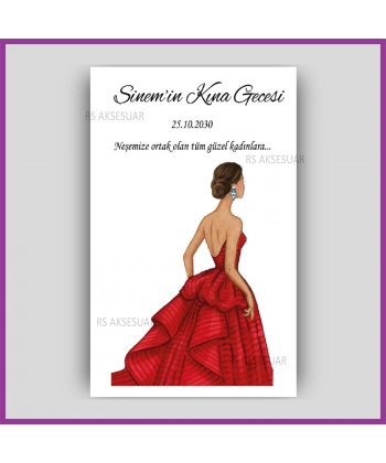 Hediyelik Halay Mendil Kartı - Kına Hatırası