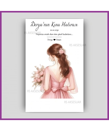 Hediyelik Halay Mendil Kartı - Kına Hatırası