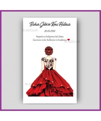 Hediyelik Halay Mendil Kartı - Kına Hatırası