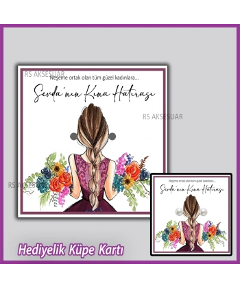 Hediyelik Küpe Kartı -Nikah, Nişan, Kına Hatırası