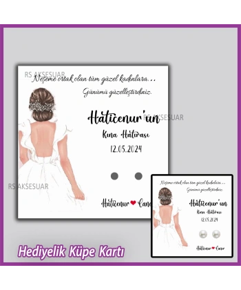 Hediyelik Küpe Kartı -Nikah, Nişan, Kına Hatırası