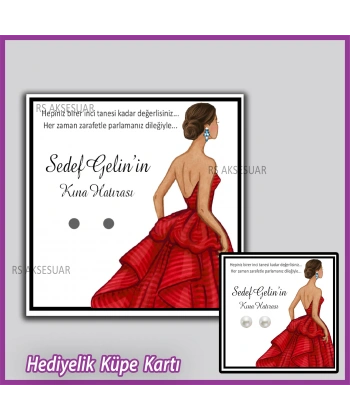 Hediyelik Küpe Kartı -Nikah, Nişan, Kına Hatırası