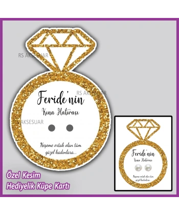 Hediyelik Küpe Kartı -Nikah, Nişan, Kına Hatırası