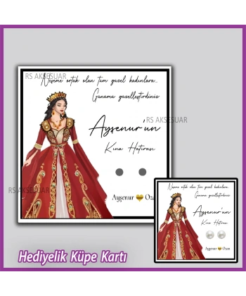 Hediyelik Küpe Kartı -Nikah, Nişan, Kına Hatırası