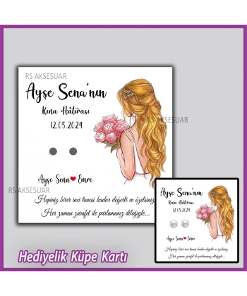 Hediyelik Küpe Kartı -Nikah, Nişan, Kına Hatırası