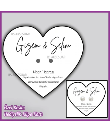 Hediyelik Küpe Kartı -Nikah, Nişan, Kına Hatırası