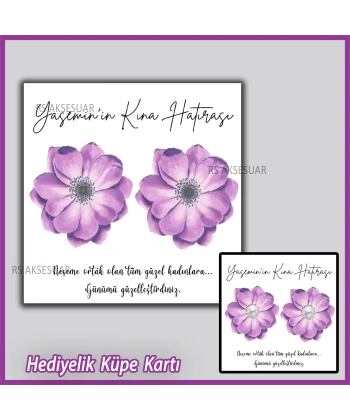 Hediyelik Küpe Kartı -Nikah, Nişan, Kına Hatırası