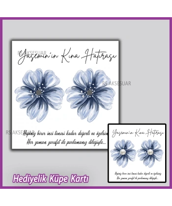 Hediyelik Küpe Kartı -Nikah, Nişan, Kına Hatırası