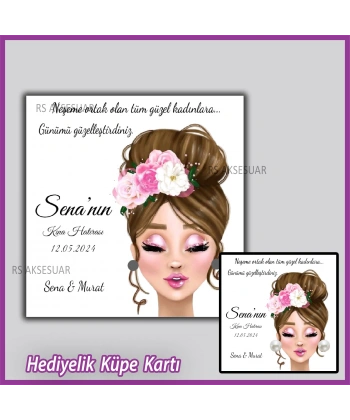 Hediyelik Küpe Kartı -Nikah, Nişan, Kına Hatırası