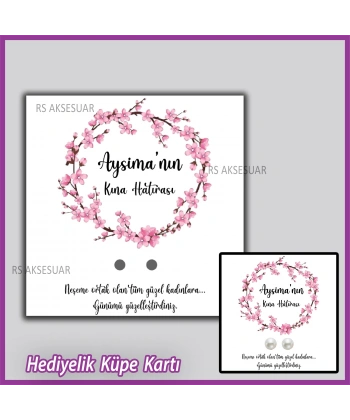 Hediyelik Küpe Kartı -Nikah, Nişan, Kına Hatırası