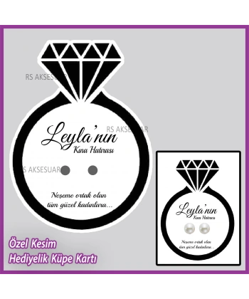 Hediyelik Küpe Kartı -Nikah, Nişan, Kına Hatırası