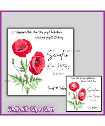 Hediyelik Küpe Kartı -Nikah, Nişan, Kına Hatırası