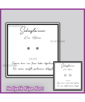 Hediyelik Küpe Kartı -Nikah, Nişan, Kına Hatırası
